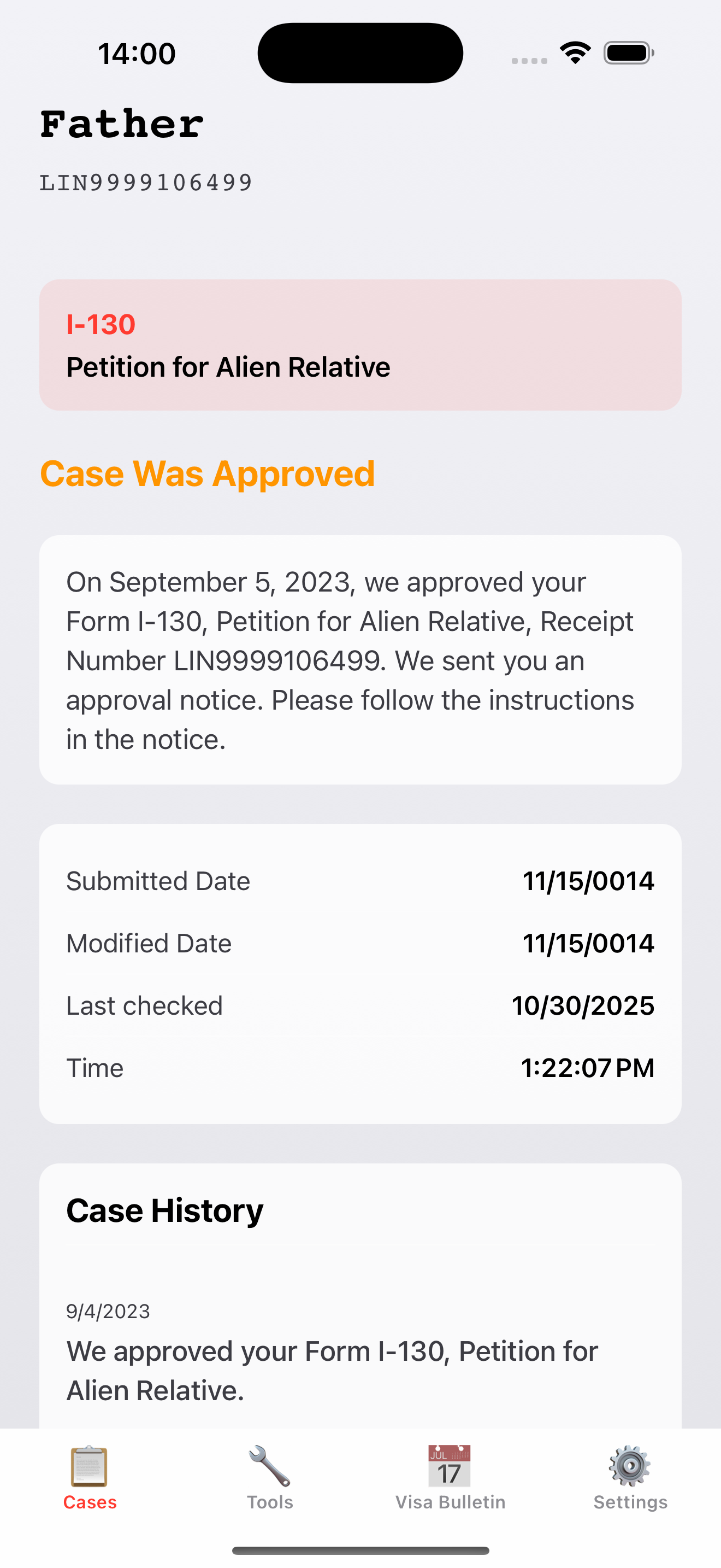 USCIS Case Status Details - I-485 green card tracking